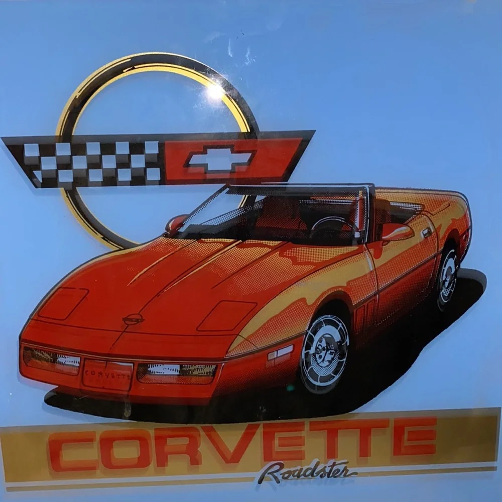 Corvette Roadster Glass Wall Decor
